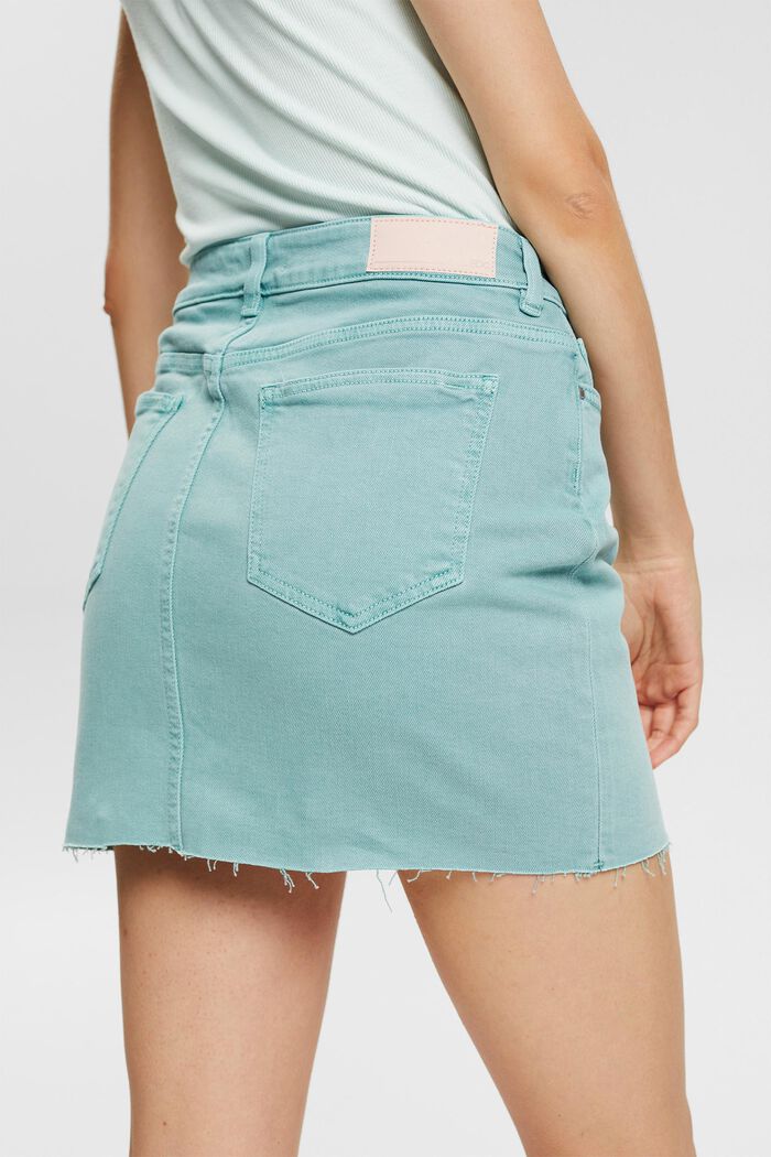 Minifalda en algodón elástico, AQUA GREEN, detail image number 4