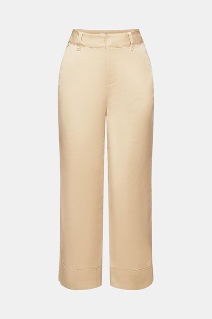Pantalón chino de pernera recta y tiro alto, SAND, overview