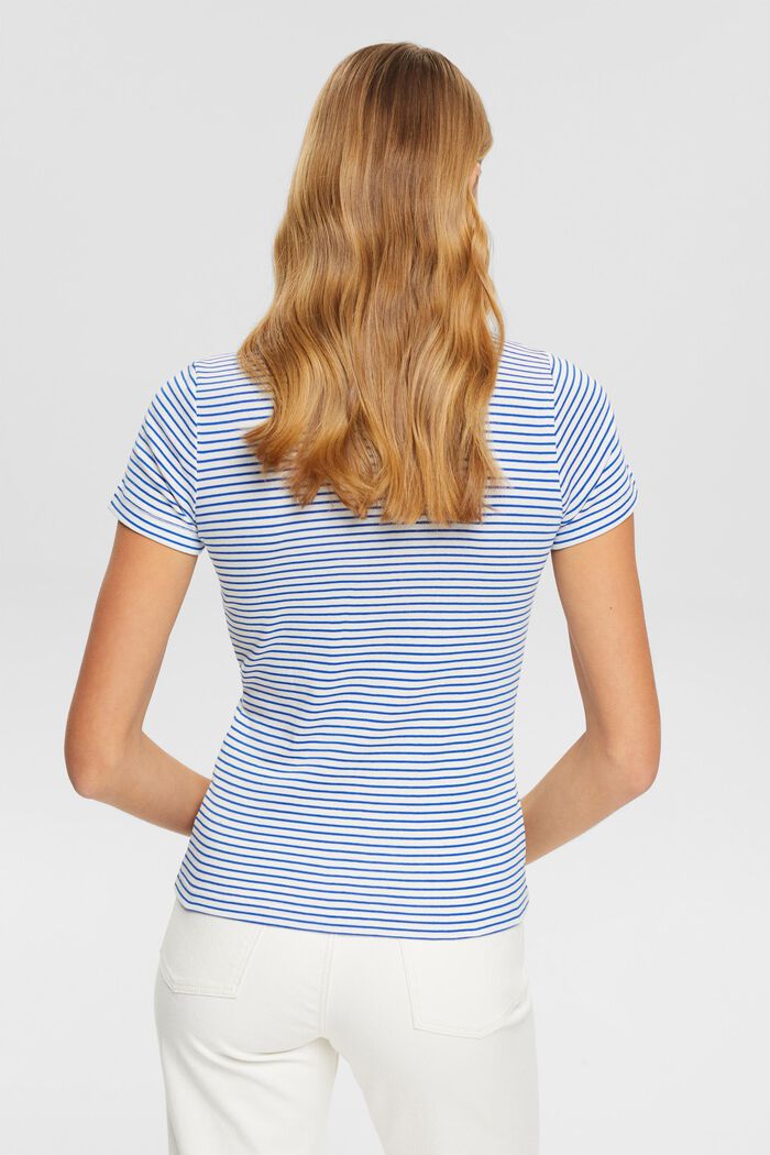 Camiseta a rayas de algodón, BLUE, detail image number 3