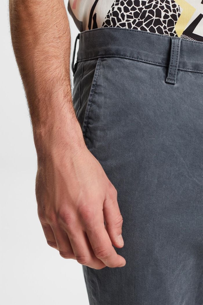 Pantalones chinos SLIM con efecto lavado, DARK GREY, detail image number 3