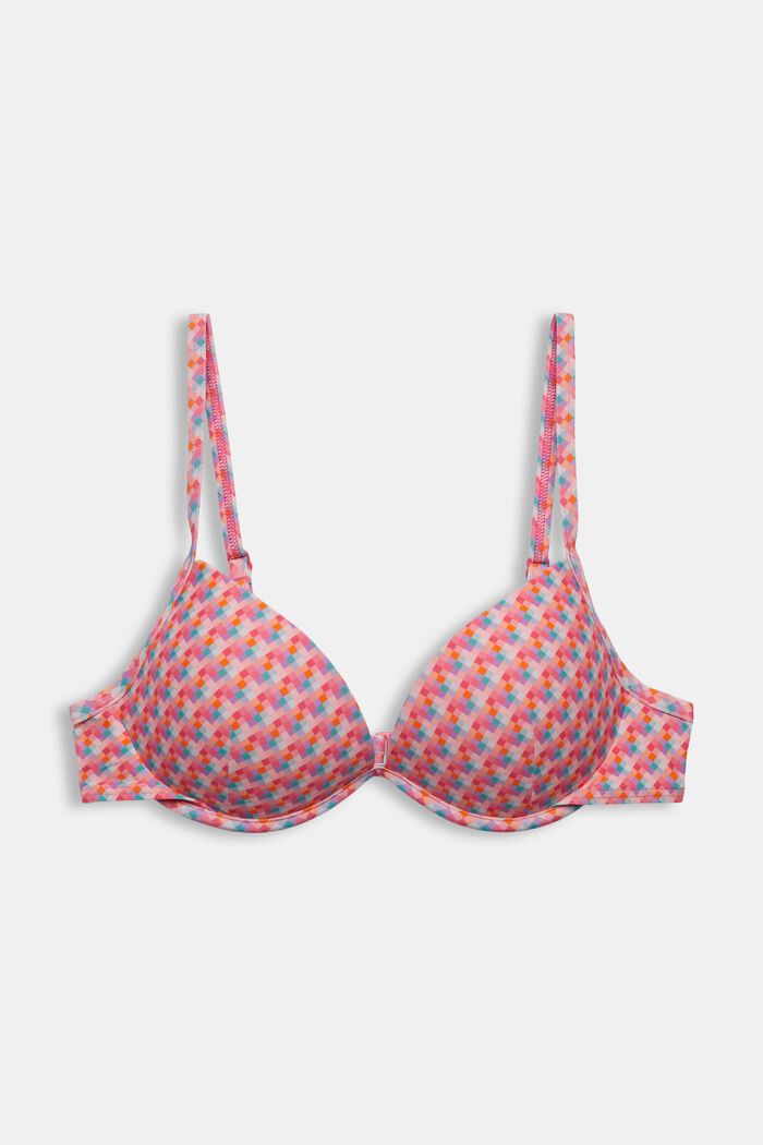 Top de bikini de aros de tejido reciclado con relleno, PINK FUCHSIA, detail image number 4
