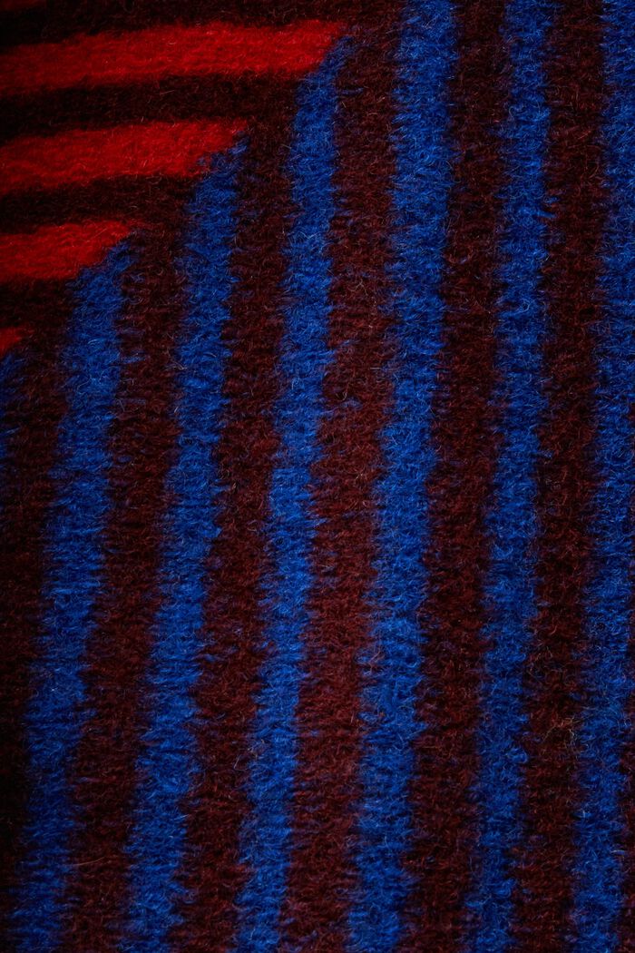 Abrigo en mezcla de lana con estampado, BORDEAUX RED, detail image number 5