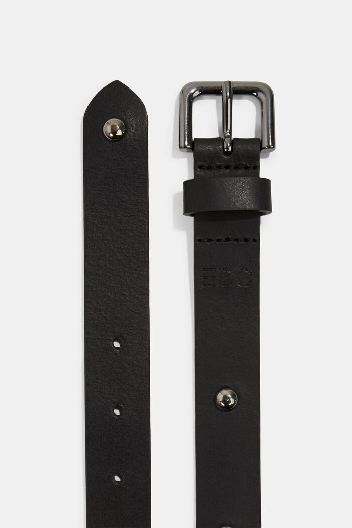 En piel: cinturón con tachuelas, BLACK, detail image number 1