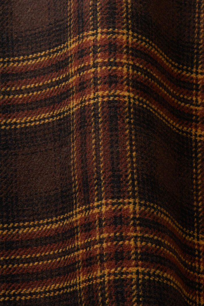 Sobrecamisa a cuadros confeccionada en mezcla de lana, DARK BROWN, detail image number 5