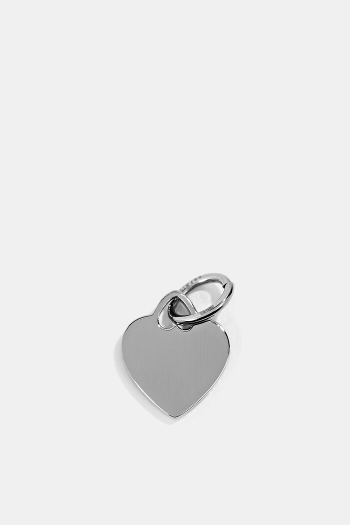 Colgante con forma de corazón en acero inoxidable, SILVER, detail image number 2