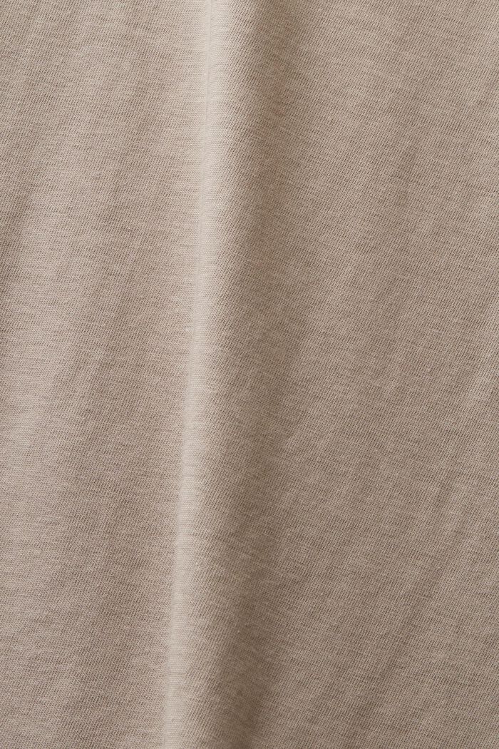 Camiseta de algodón con cuello redondo, LIGHT TAUPE, detail image number 4