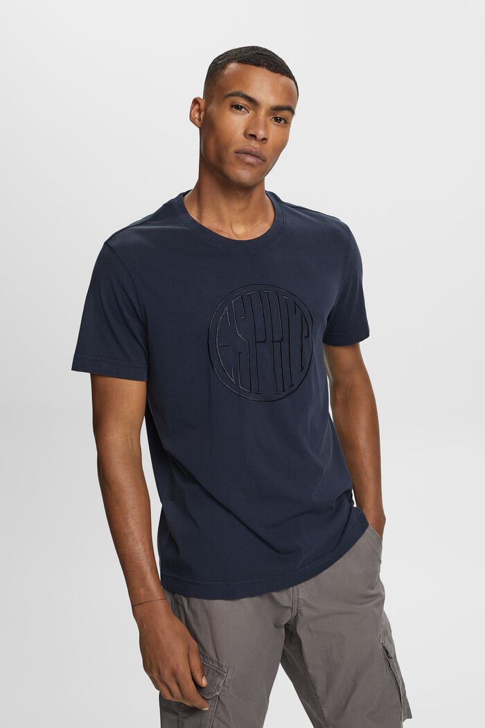 Camiseta con logotipo bordado, 100% algodón, NAVY, detail image number 0