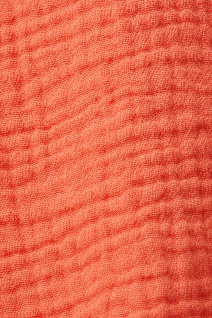 Camisa de sirsaca de algodón, CORAL ORANGE, detail image number 7