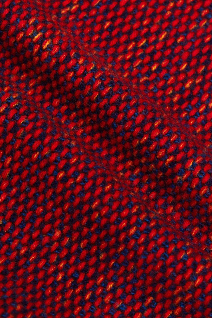 Jersey de lana con textura y cuello redondo, NAVY, detail image number 5