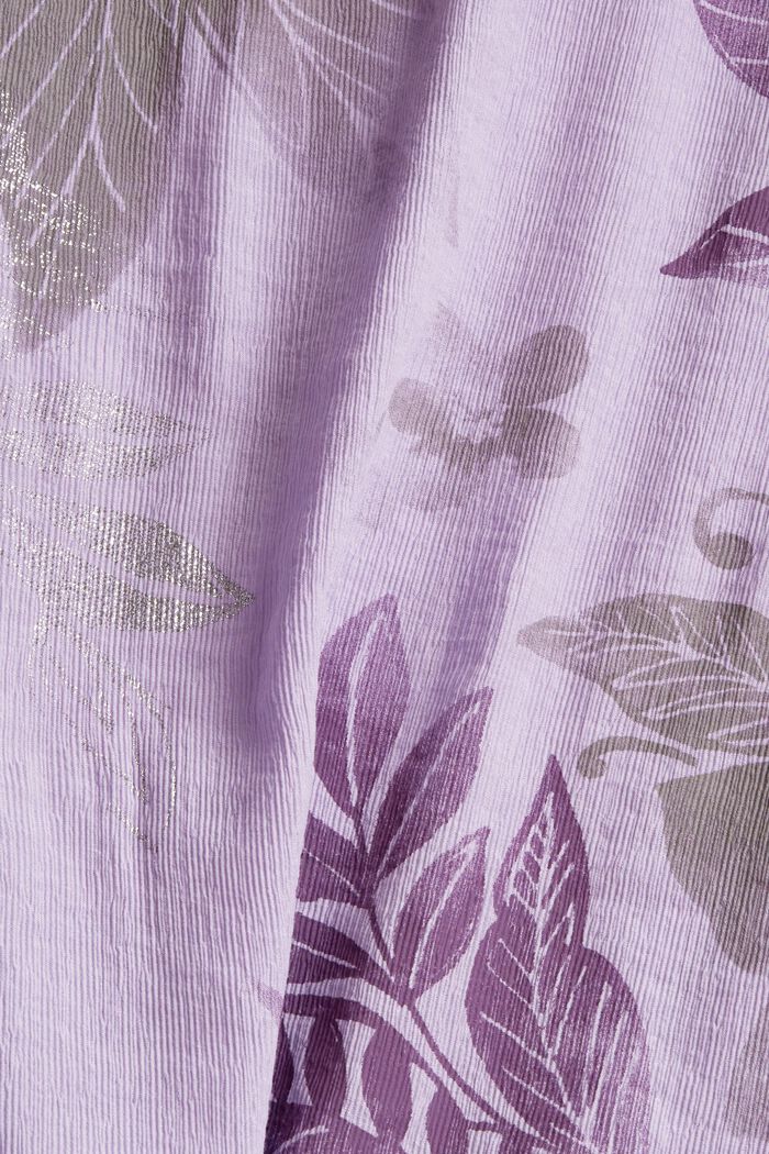 Con lino: camiseta estampada, realizada en mezcla de tejidos, LAVENDER, detail image number 4