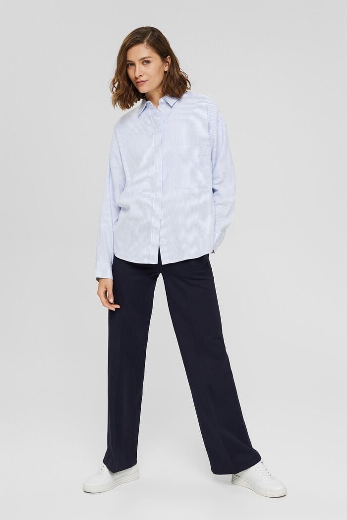 Blusa camisera en 100 % algodón ecológico, PASTEL BLUE, detail image number 1