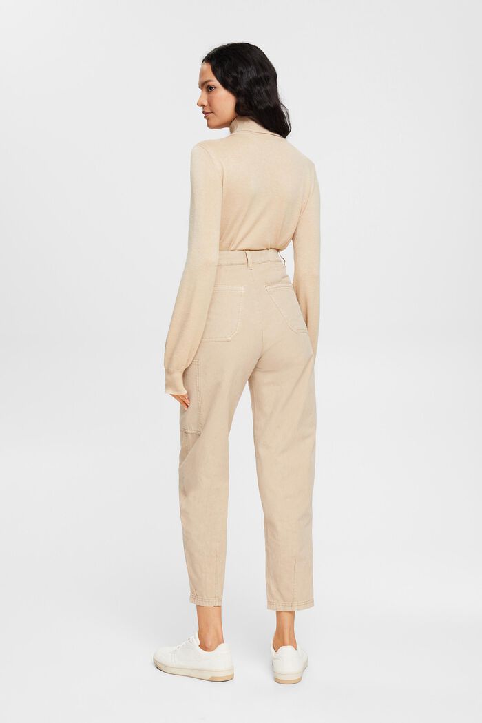 Pantalones estilo cargo, 100 % algodón, CREAM BEIGE, detail image number 5