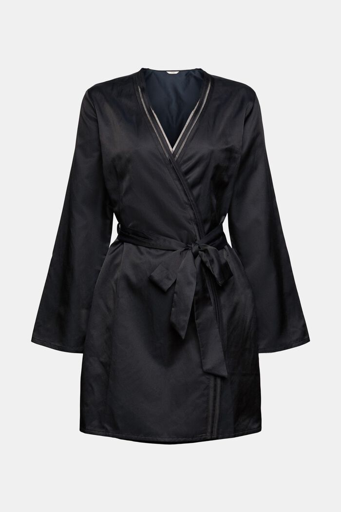 Con seda: kimono con lazada, BLACK, overview