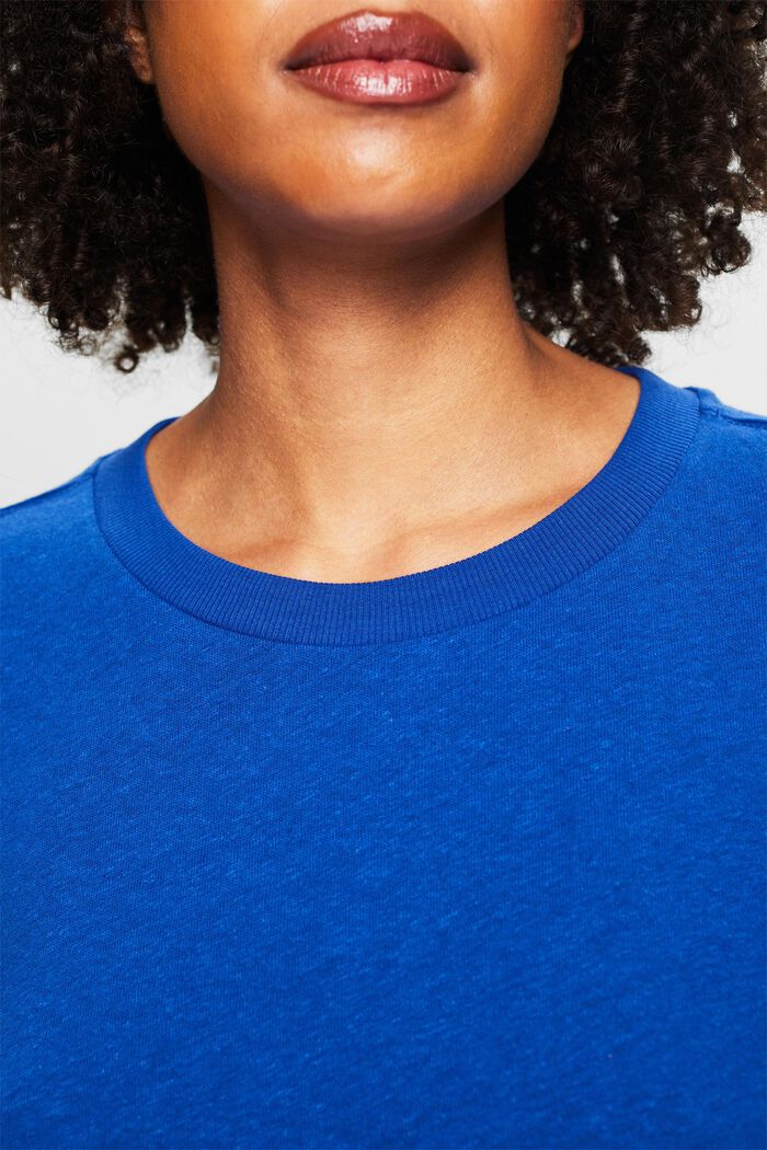 Camiseta de algodón y lino, BRIGHT BLUE, detail image number 3