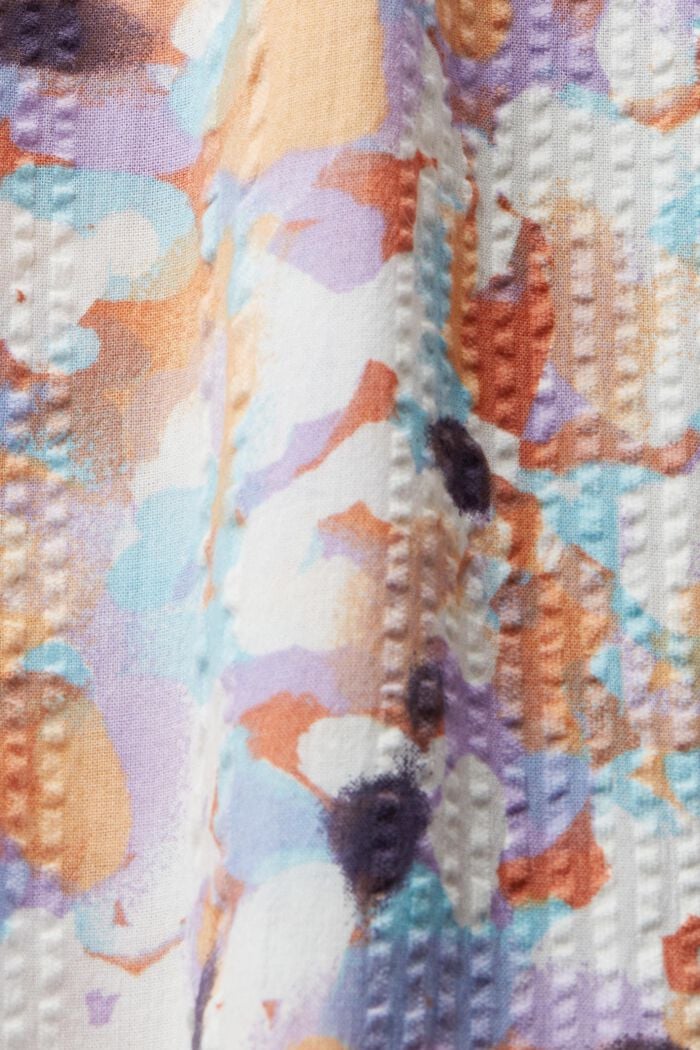 Vestido realizado en algodón con textura, PURPLE, detail image number 4