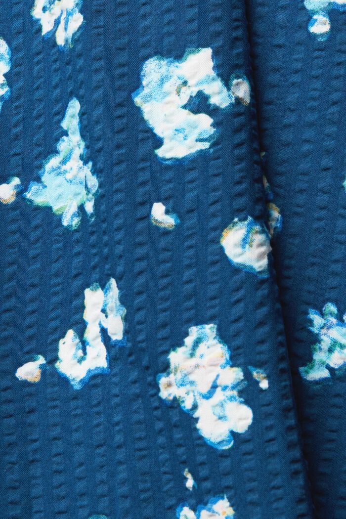 Blusa de sirsaca con diseño floral, PETROL BLUE, detail image number 6