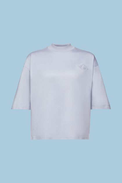 Camiseta de algodón con logotipo y cuello redondo