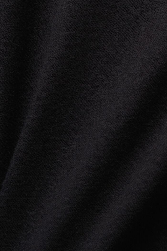 Camisa en mezcla de algodón y lino, BLACK, detail image number 5