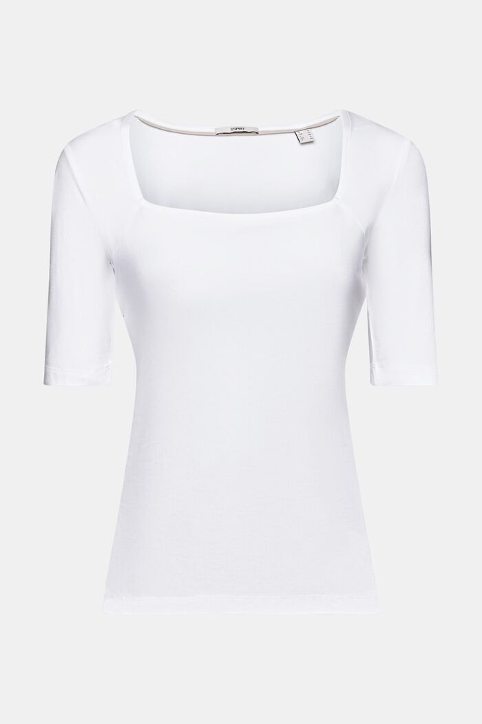 Camiseta con escote cuadrado, WHITE, detail image number 7