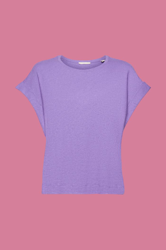 Camisa en mezcla de algodón y lino, PURPLE, detail image number 6