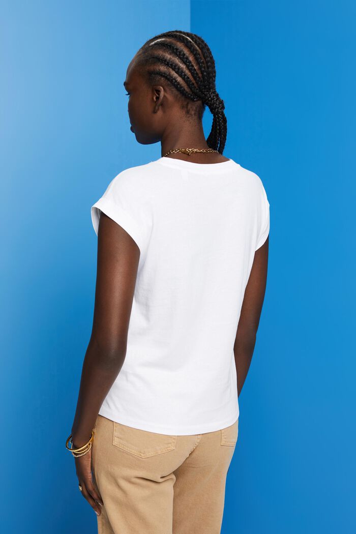 Camiseta de algodón, WHITE, detail image number 3