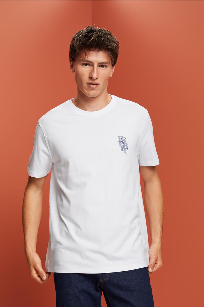 Camiseta con logotipo, 100% algodón, WHITE, detail image number 0