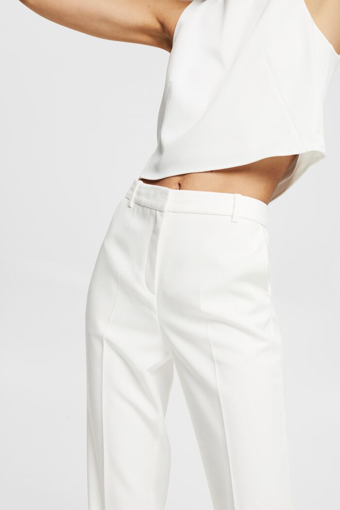Pantalón con rayas de planchado, OFF WHITE, detail image number 2