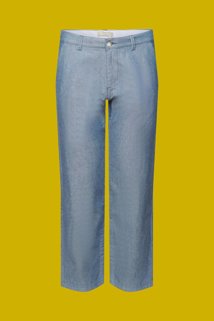 Pantalones chinos con textura, 100% algodón, BLUE, detail image number 7