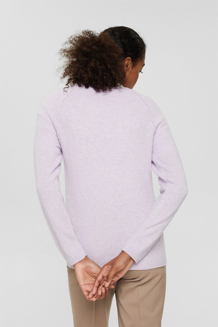 Con lana: jersey de cuello redondo, LILAC, detail image number 3