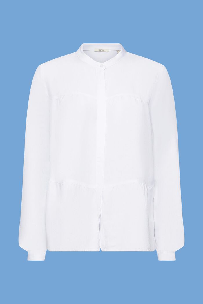 Blusa camisera de lino, WHITE, detail image number 6