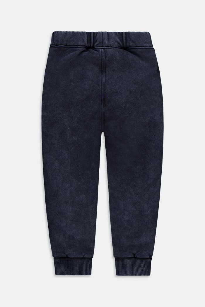 Pantalón jogging con efecto de lavado, 100 % algodón, BLUE DARK WASHED, detail image number 1