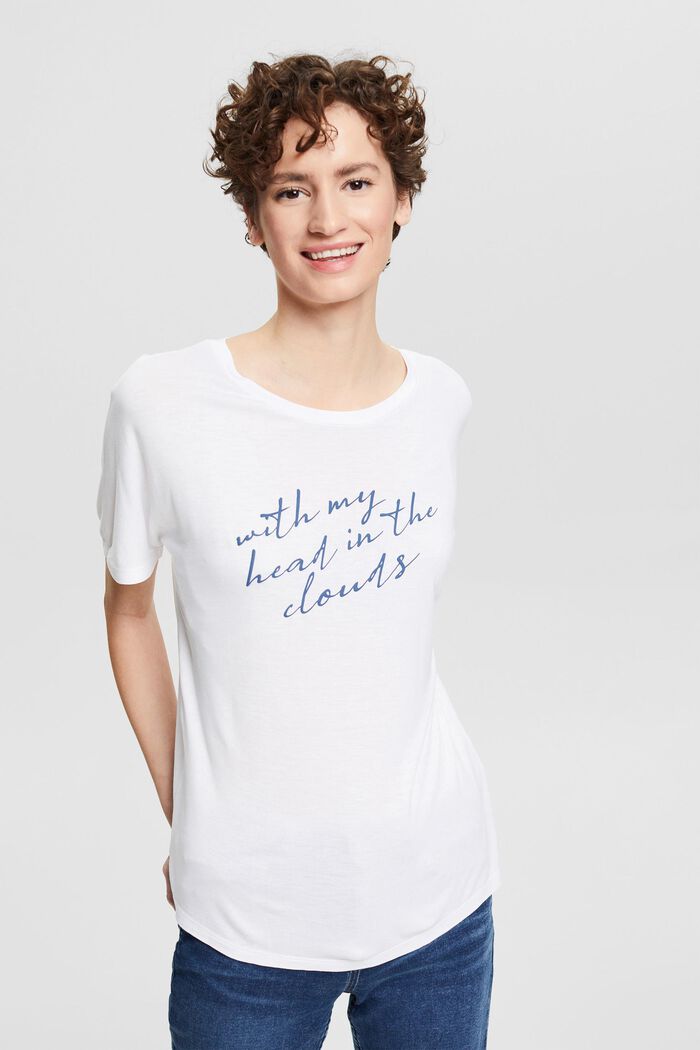 Camiseta de LENZING™ ECOVERO™ con mensaje, WHITE, overview