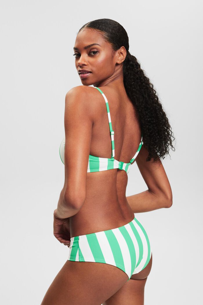 Top de bikini con relleno y diseño de rayas, NEW GREEN, detail image number 3
