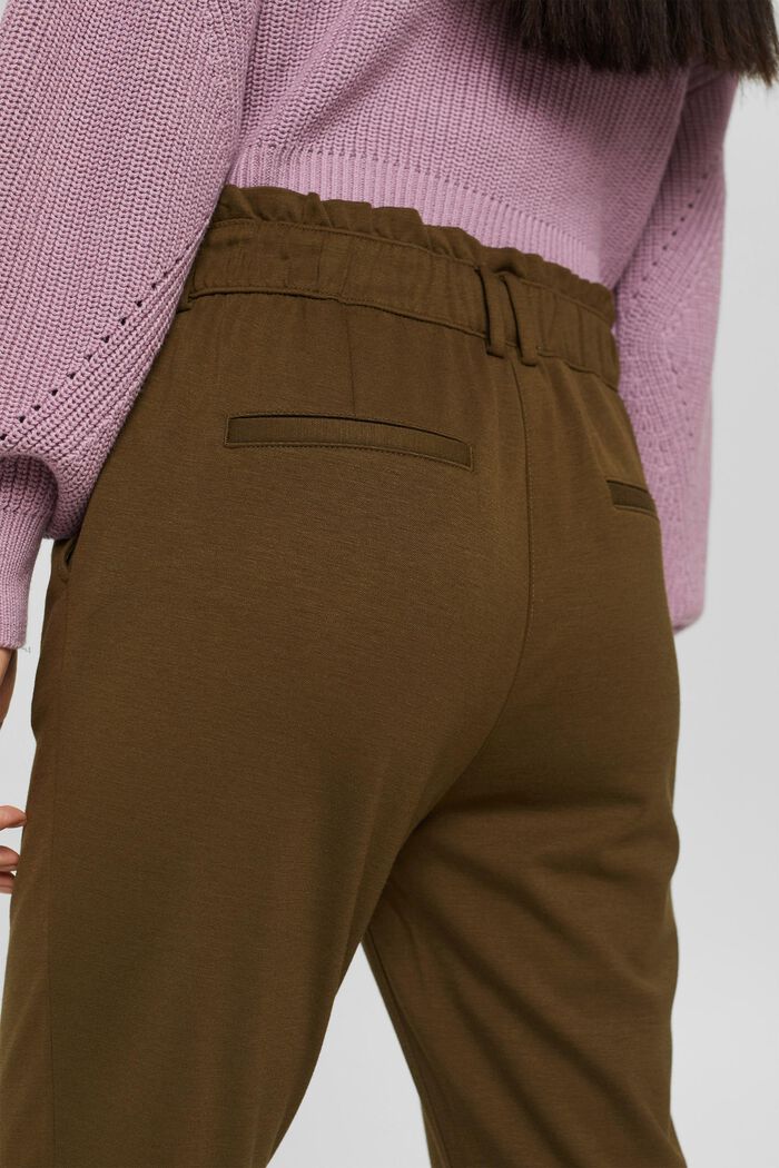 Pantalón de punto con cintura elástica, KHAKI GREEN, detail image number 5