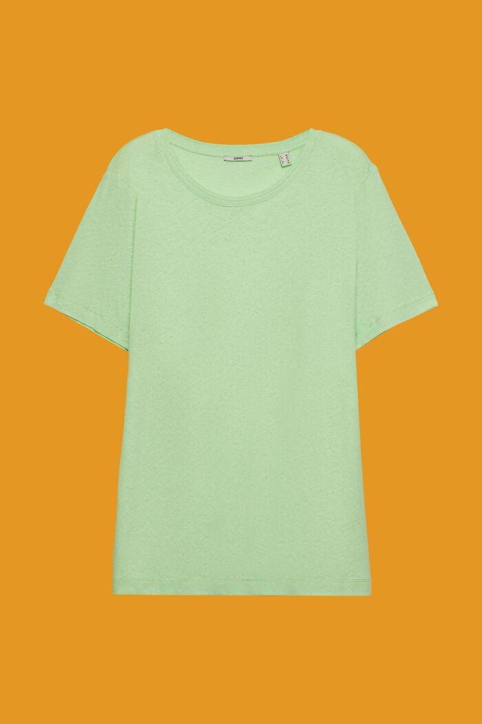 CURVY Camiseta en mezcla de algodón y lino, CITRUS GREEN, detail image number 2