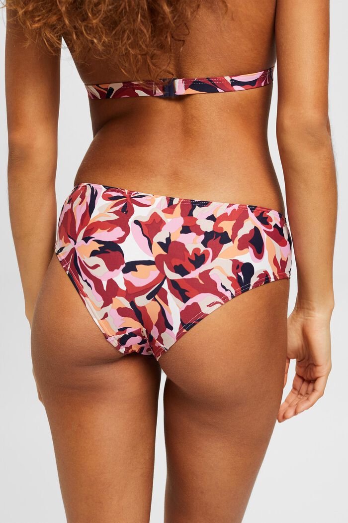 Braguitas de bikini estilo tiro bajo con estampado floral, DARK RED, detail image number 2