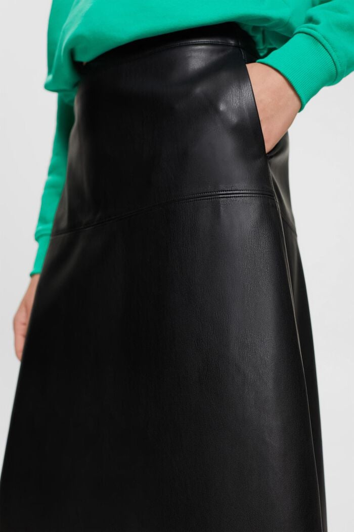 Minifalda en polipiel CURVY, BLACK, detail image number 3