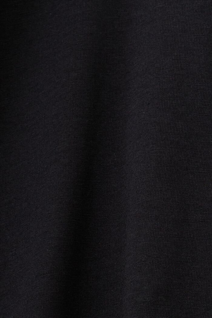 Camiseta de cuello redondo en tejido jersey de algodón Pima, BLACK, detail image number 5