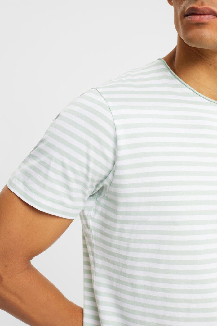 Camiseta de punto con estampado de rayas, LIGHT AQUA GREEN, detail image number 0