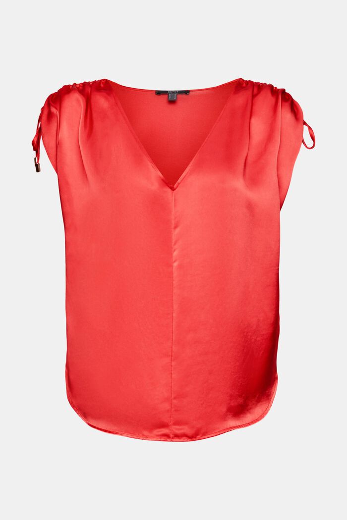 Camiseta realizada en mezcla de tejidos con LENZING™ ECOVERO™, RED, overview