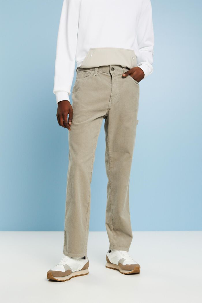 Pantalones rectos de pana, PASTEL GREY, detail image number 0