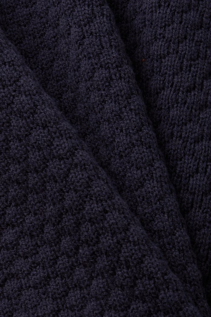 Jersey de punto con textura, mezcla de algodón, NAVY, detail image number 6