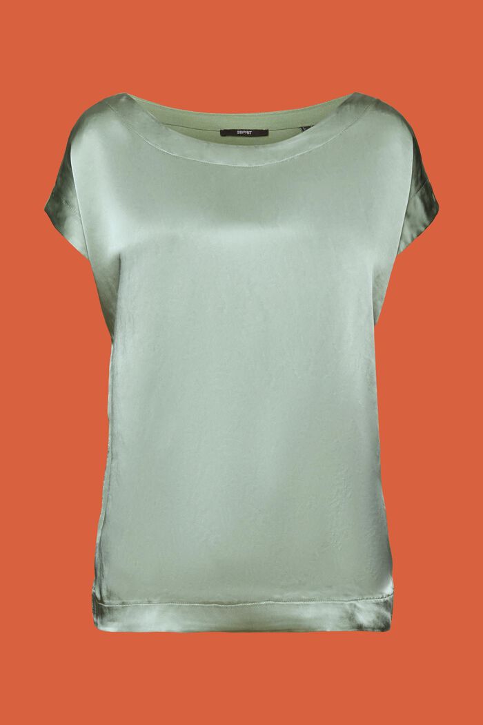 Camiseta con combinación de tejidos, LENZING™ ECOVERO™, PALE KHAKI, detail image number 6