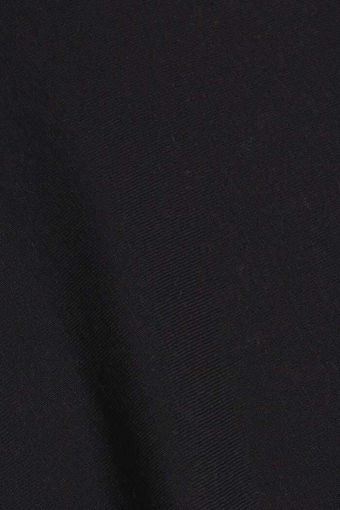 Jersey de cuello vuelto oversize, LENZING™ ECOVERO™, BLACK, detail image number 4