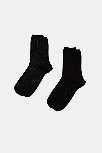 Pack de 2 pares de calcetines de algodón ecológico, BLACK, overview