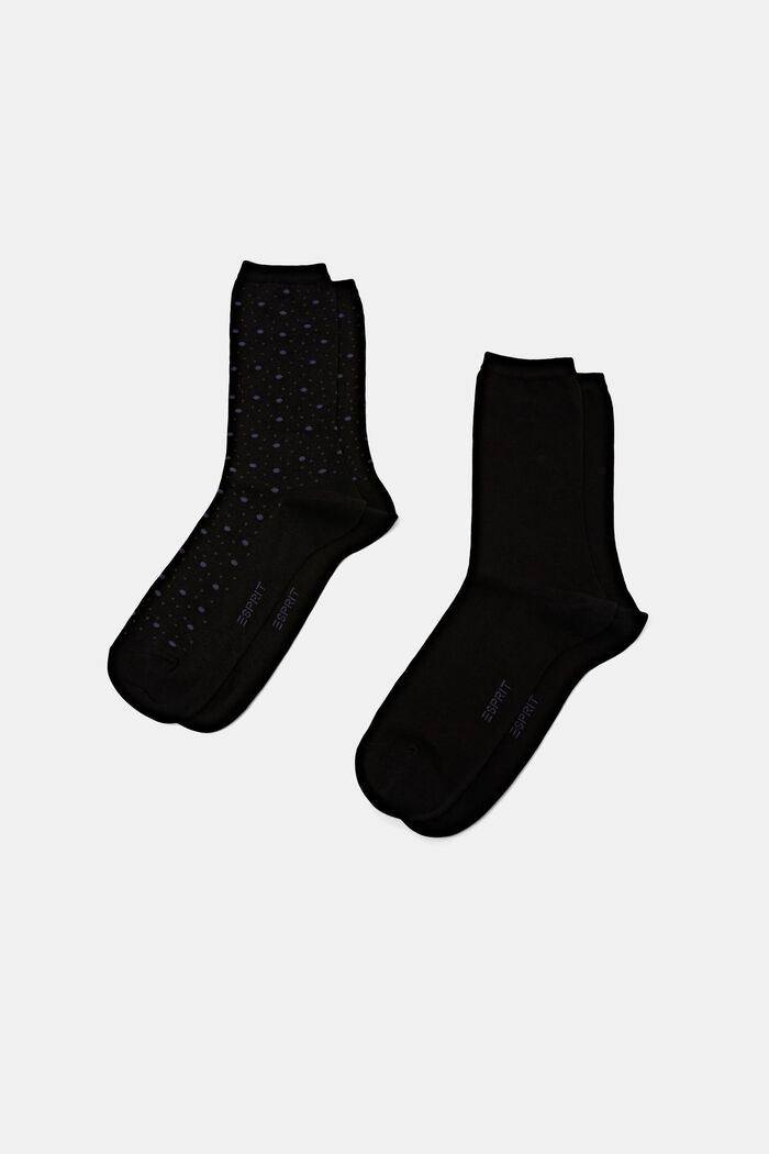 Pack de 2 pares de calcetines de algodón ecológico, BLACK, detail image number 0