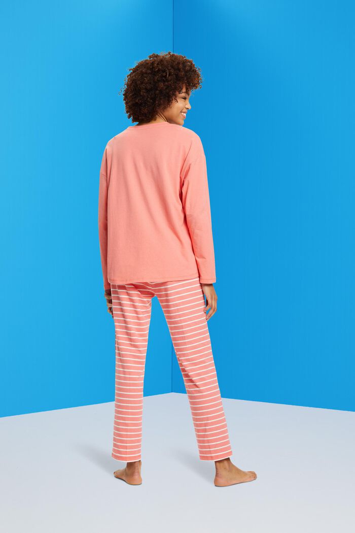 Pijama largo de jersey, CORAL, detail image number 2