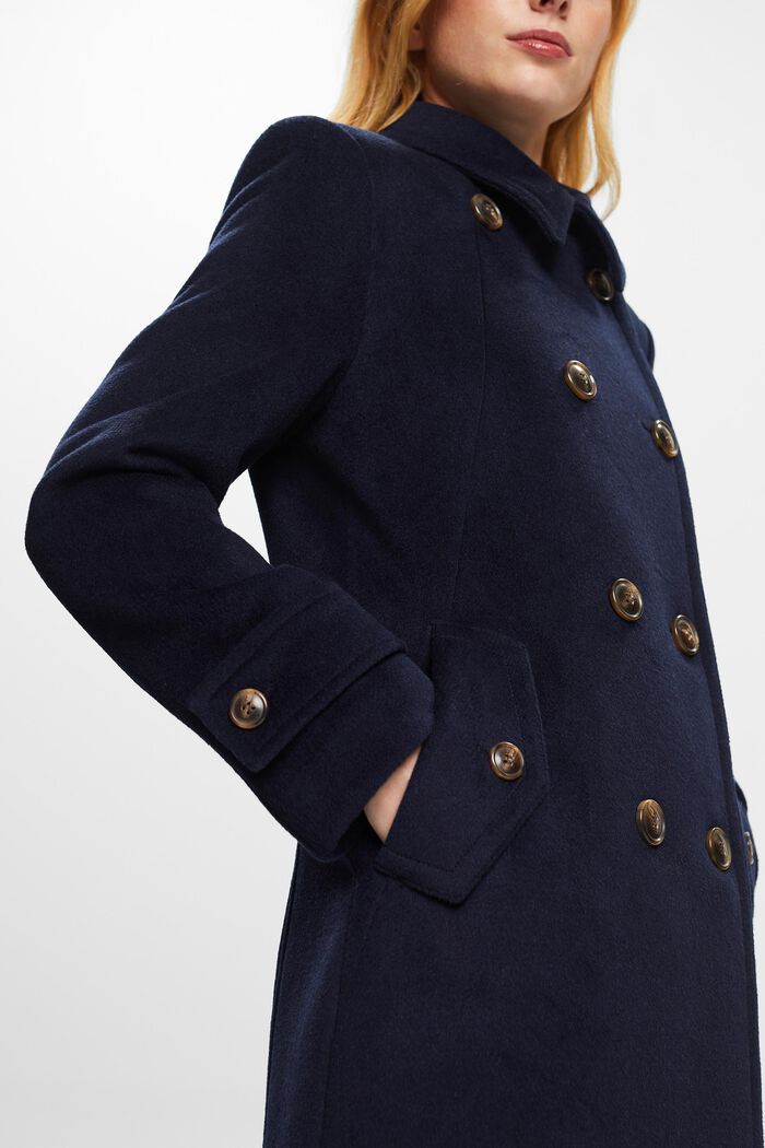 Reciclado: abrigo con lana, NAVY, detail image number 4