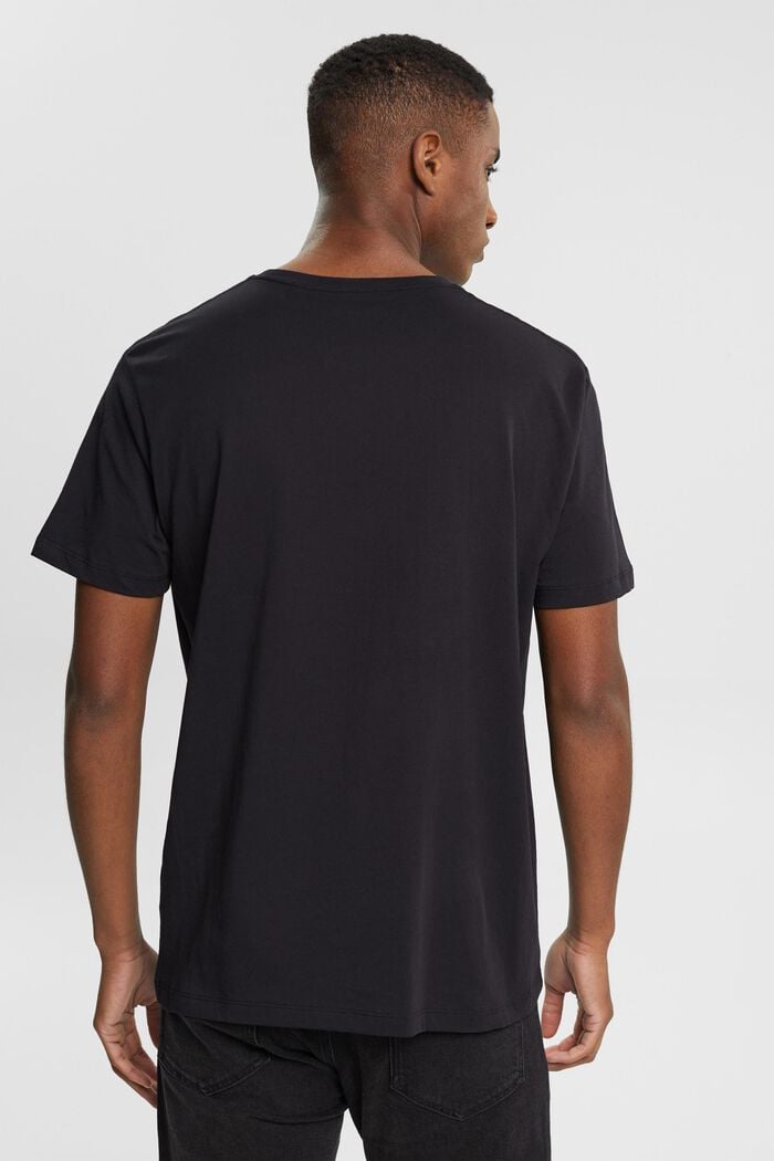 Camiseta con estampado en el pecho, BLACK, detail image number 3
