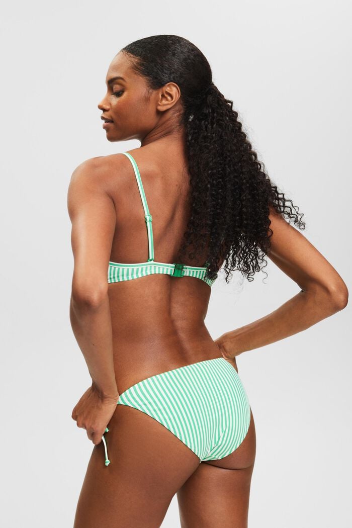Top de bikini con relleno y diseño de rayas, GREEN, detail image number 3